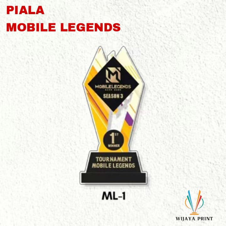 Piala Mobile Legend Trophy Mobile Legend Kejuaraan Mobile Legend Bahan Akrilik Free Design Custom