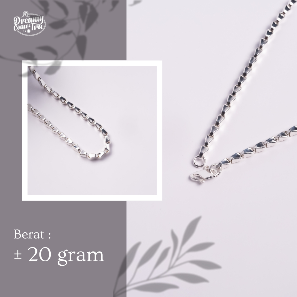 Kalung perhiasan 20 gram padi - padi wanita perak silver murni – kalung liontin elegan