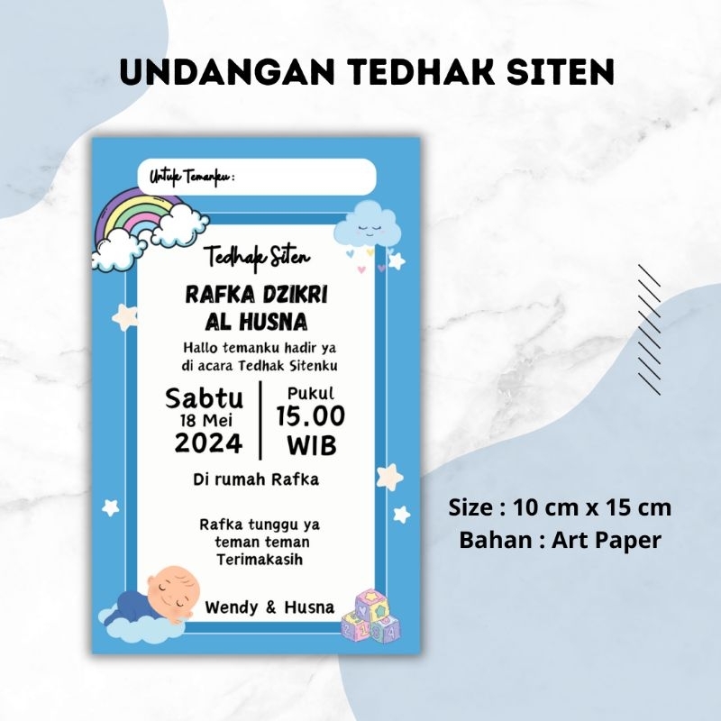 Undangan Tedhak Siten Undangan Pitonan
