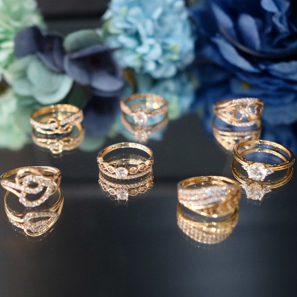 Cincin Variasi Emas Kadar Umum dan Emas Kadar Tengah