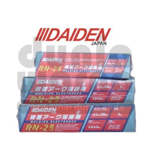 DAIDEN RN25 AWS E6013 Kawat Las MMA RN 25 E 6013 Opsi 2mm 2kg/2.6mm 5kg/3.2mm 5kg / 2 / 2.6 / 3.2 mm