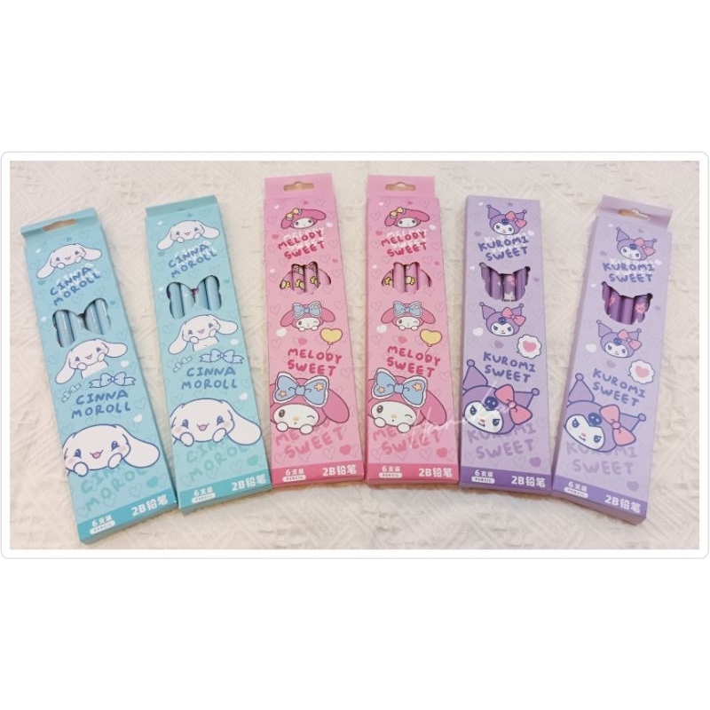 

Pencil Set Isi 6pcs & 4pcs Kartun Imut Viral Pensil Cute Karakter Viral Melodi Kuromy Cinnamorrol Sanri0 MP03