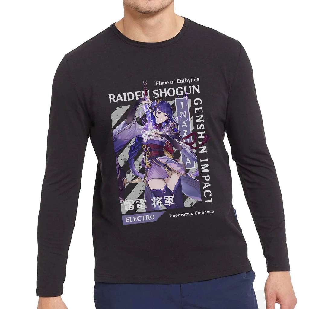 Kaos Lengan Panjang Genshin Impact Raiden Shogun Long Sleeve t-shirt Clothing