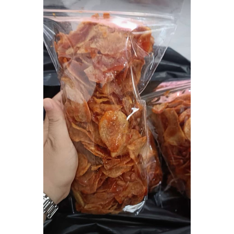 

keripik kentang pedas manis di jamin enak