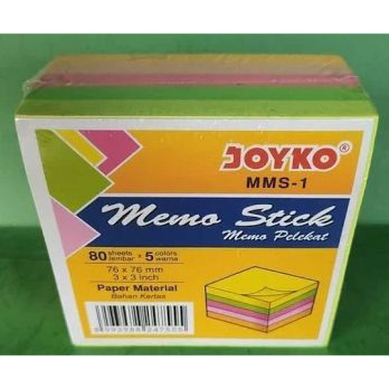 

Sticky Notes 654 - Joyko 5 Warna MMS-1 ( pak @ 5 pad / warna )