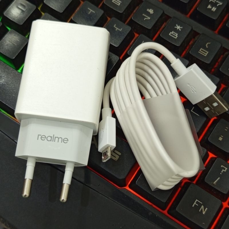 Charger Realme Mikro Usb Original 100% Cabutan Bawaan Hp C1 C2 C3 Realme 3 5i Support Fast Charging
