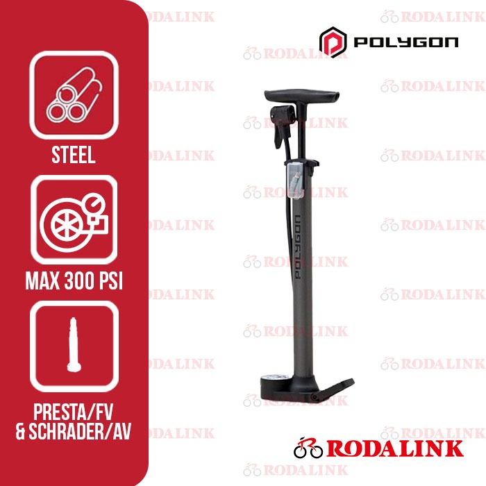 Polygon Pompa Sepeda Shorty Dual Head 160 psi | Pompa Ban Sepeda/Pompa Angin/Pompa Motor
