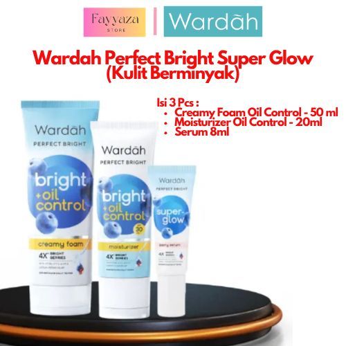 Wardah Paket Perfect Bright Super Glow Untuk Kulit Berminyak  Normal 3Pcs (Sabun Muka+ Serum+ Pelemb