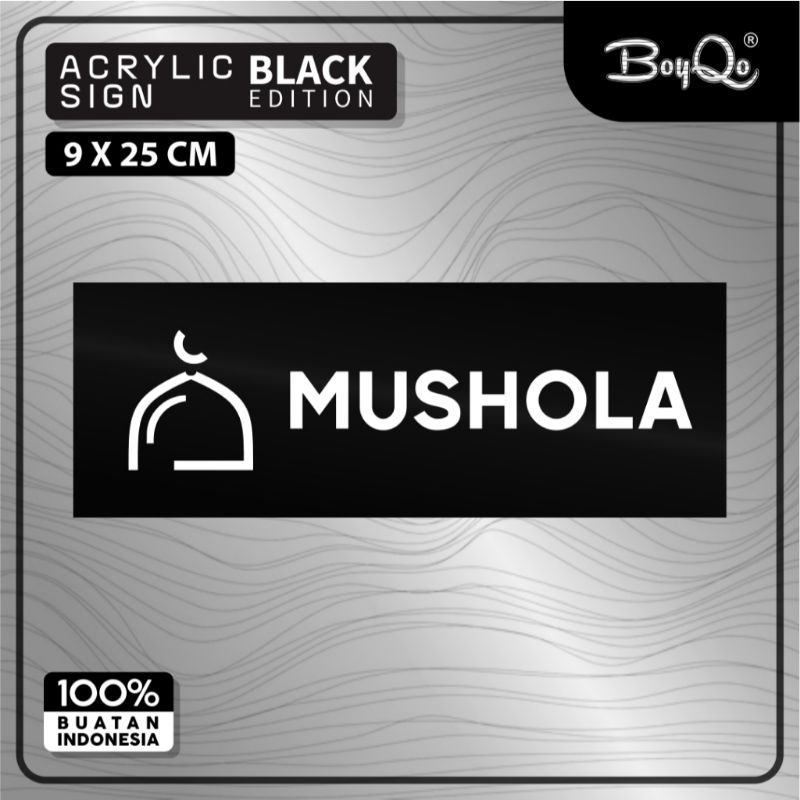 

BoyQO Akrilik Mushola Warna Hitam Ukuran 25 x 9
