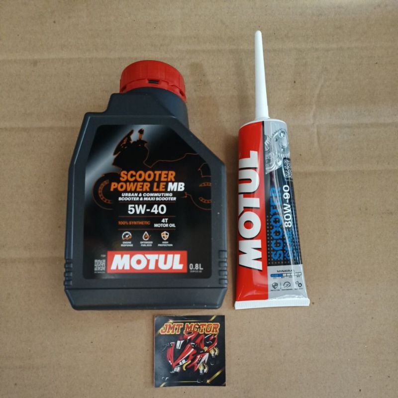 MOTUL PAKET OLI MATIC SCOOTER POWER LE 5W40 0,8L + MOTUL SCOOTER GEAR