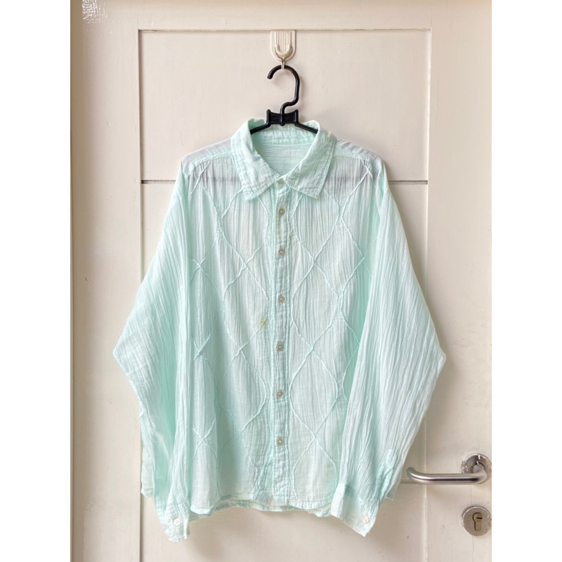 PLANTATION Issey Miyake Green Shirt