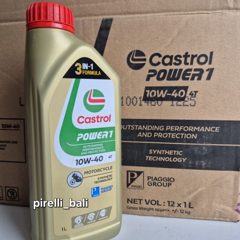Oli Castrol Power 1 10W-40 1 Liter Recomended Piaggio Untuk Semua tipe Vespa Matic Sprint Primavera 