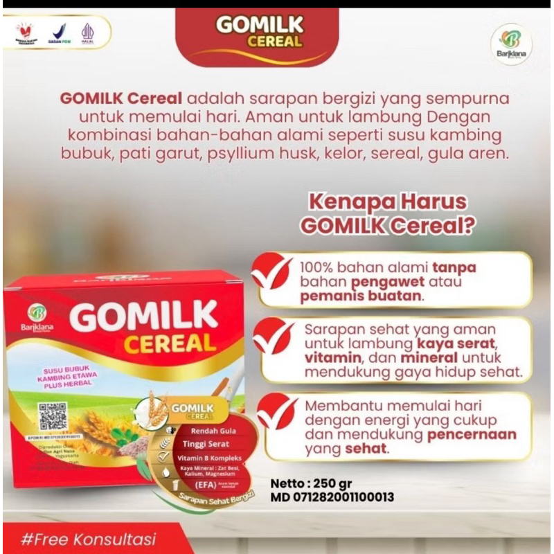 

(HADIAH GRATIS) GOMILK CEREAL ECER 1 SACHET 25 gram