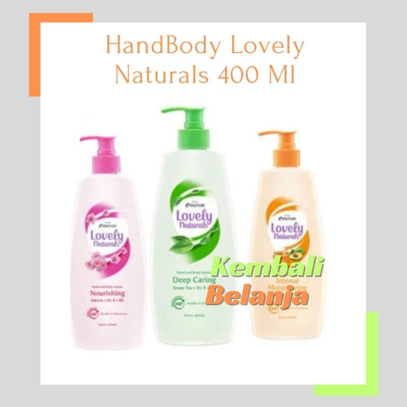 Emeron Lovely Naturals 400 Ml/ HandBody Lovely/ Lovely Natural Body Lotion/ HandBody Emeron Lovely