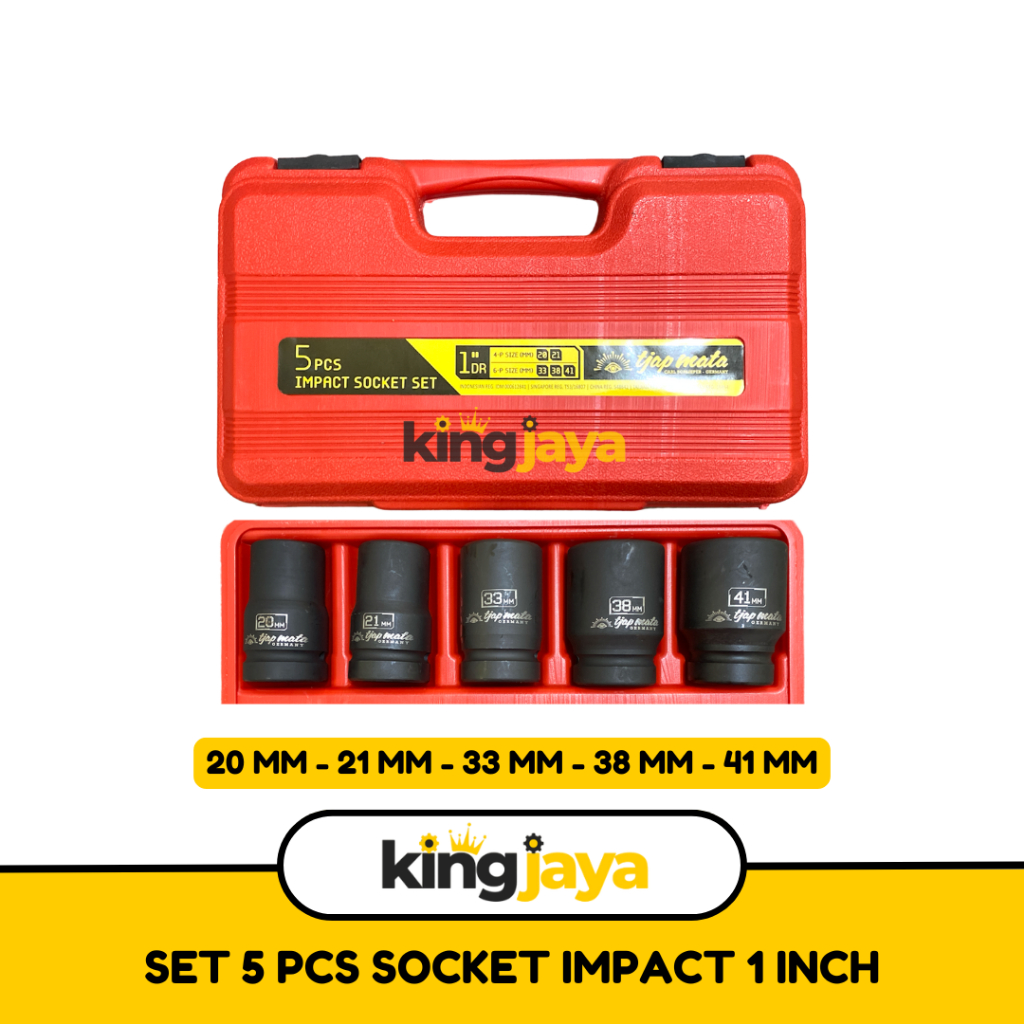 Mata Socket 1 Inch / Impact Socket Set 5 Pcs / Mata Sok Impact 1"