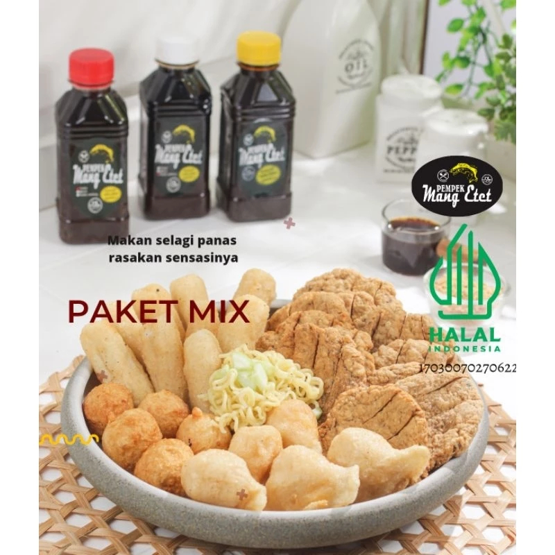 

PEMPEK BANG ILHAM PALEMBANG PEMPEK PAKET CAMPUR 30 PCS + 1 BOTOL CUKO 350 GRAM