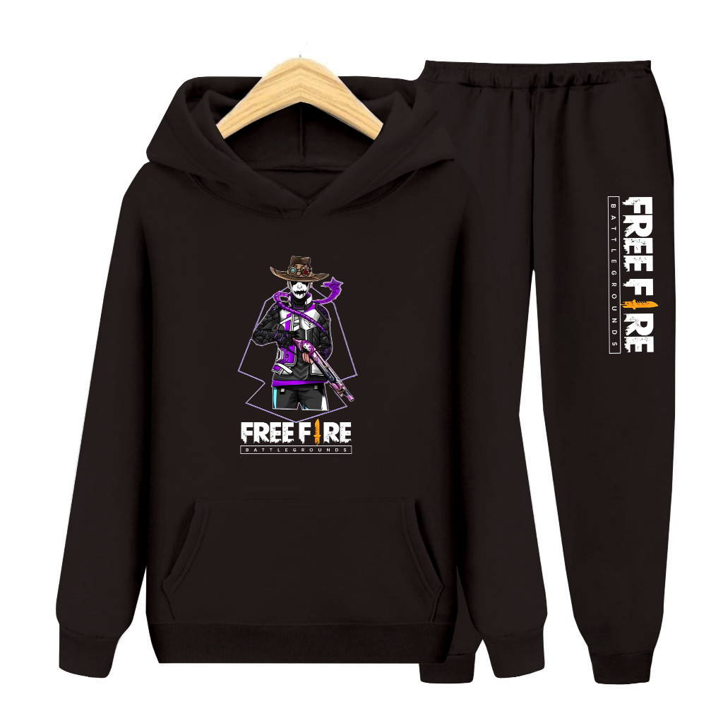GG Setelan Sweater Hoodie Kantong Anak Remaja Gambar Atasan Dan Celana FF Cobra