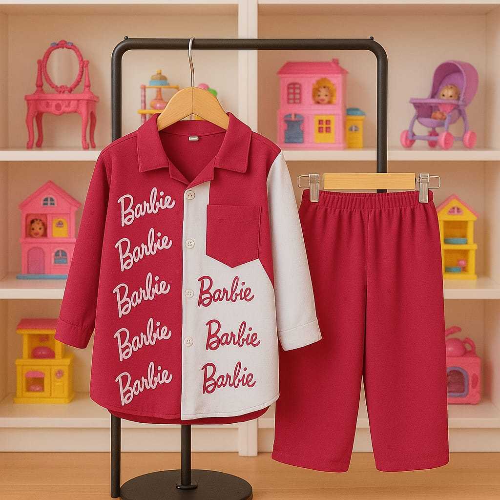 One set anak Barbie Bahan Crinkle