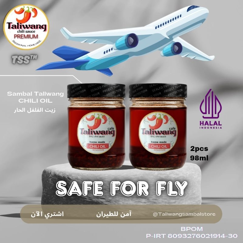 

[ Special Price 18 Pembeli Pertama ] 2 PCS Sambal Taliwang Hot Chili Oil Special Edition " Safe Fo Fly " 98 ml