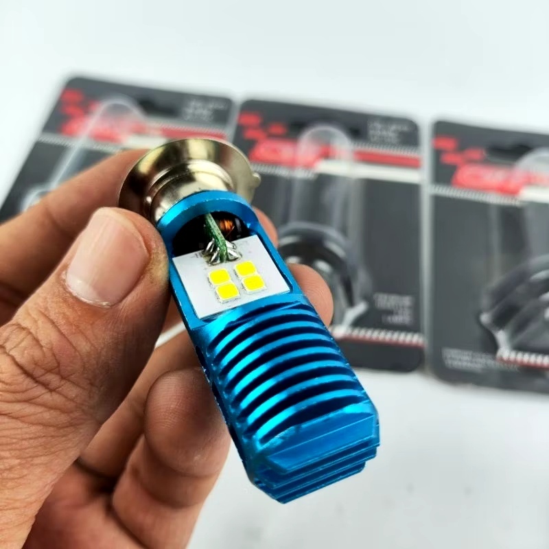 Lampu Depan Motor Nyala LED Putih H6 ARUS AC DC 2 Sisi Led 4 Mata Merek CR7 Universal