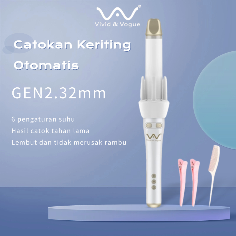 Vivid&Vogue GEN2 Catokan Curly Automatic 32mm Curly Rambut Hair Curler