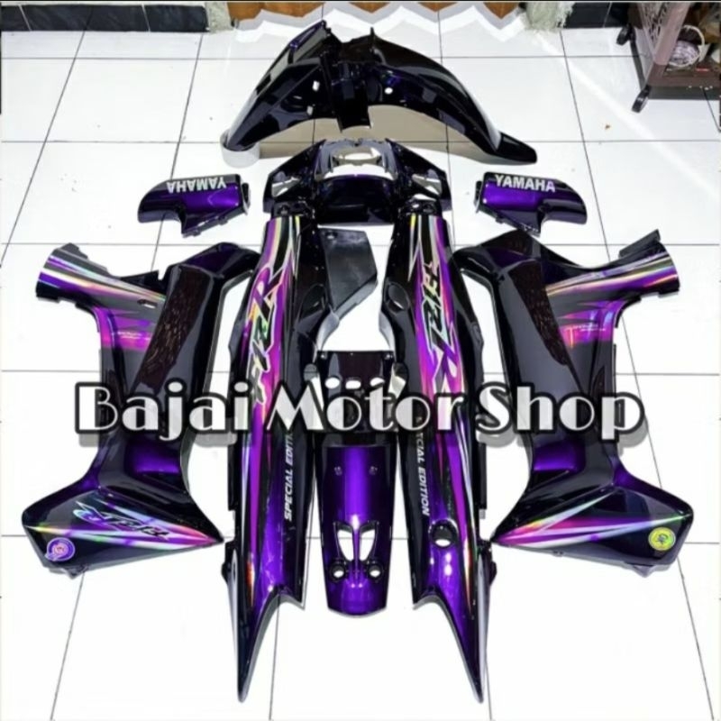 Cover body fullset fizr f1zr hitam lembayung striping hologram ungu Body fullset YAMAHA fizr f1zr hi
