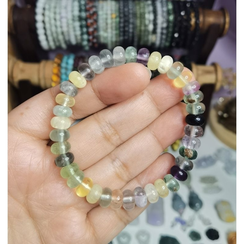 7.9mm Abacus Fluorite Bracelet