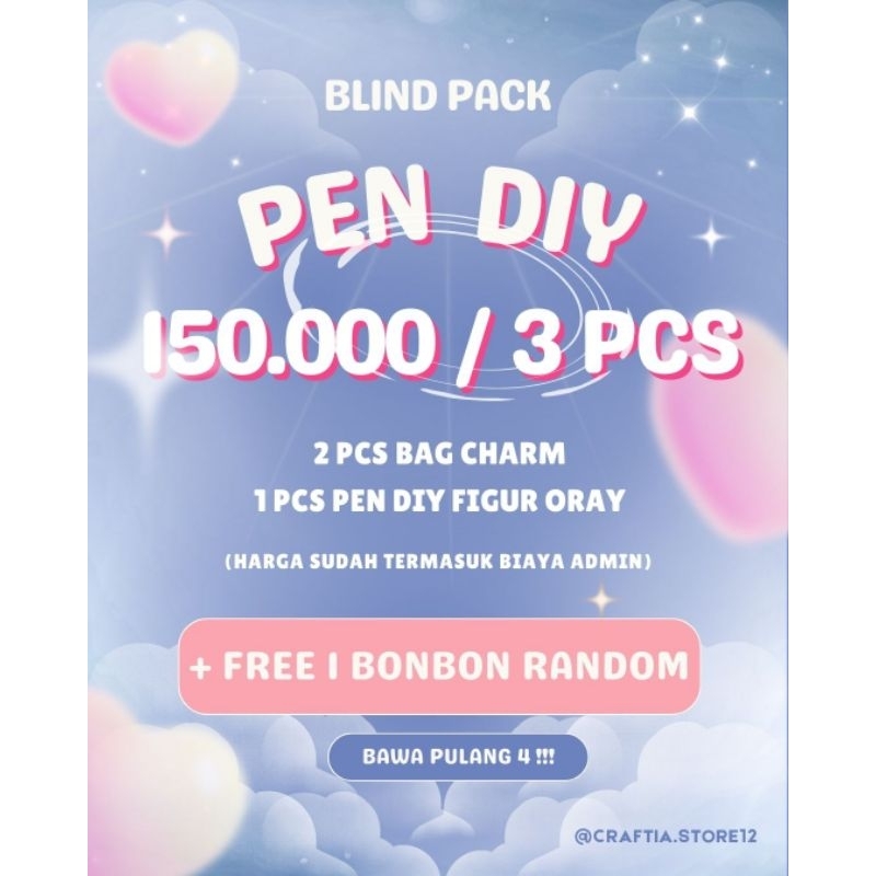 

Blind Pack PEN DIY / ETALASE KHUSUS LIVE !!!
