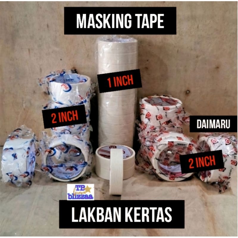 Lakban Kertas 1" inch Lakban Kertas 2" inch Lakban Daimaru Masking Tape 1" 2" Daimaru 2" Kertas