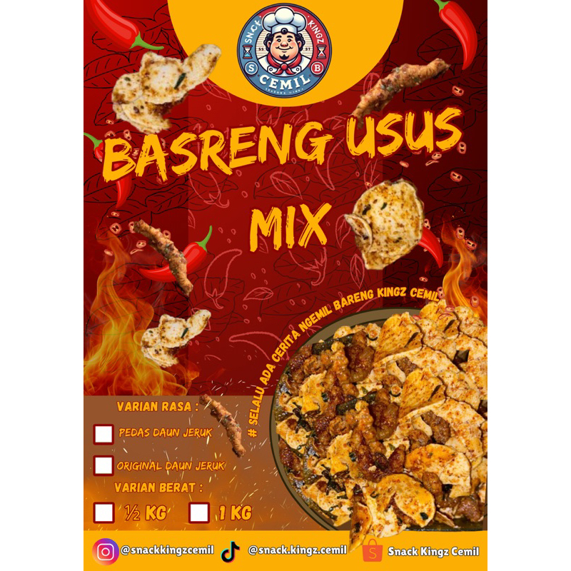 

basreng mix usus crispy pedas daun jeruk
