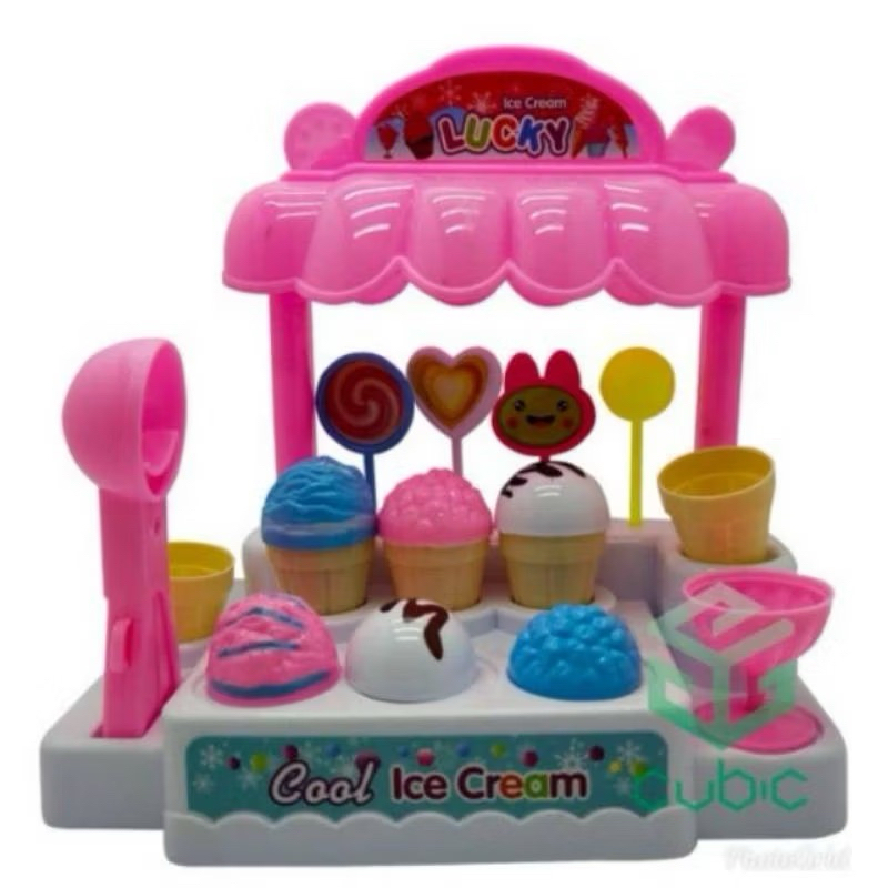 Mainan Gerobak Es Krim Anak Dengan Musik Dan Lampu RB6
