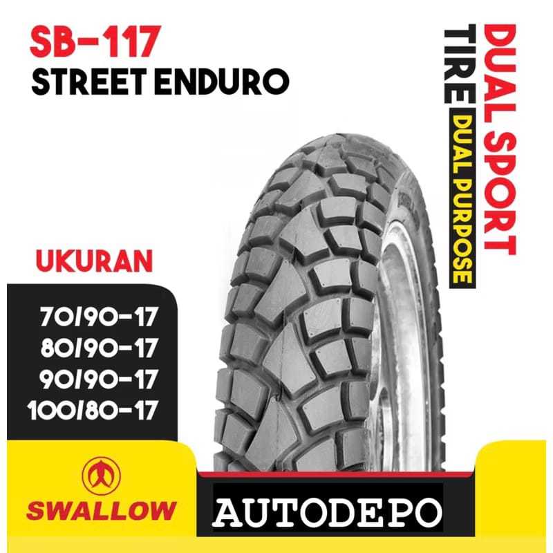 SWALLOW SB117 BAN LUAR SEMI TRAIL UKURAN 70/90-17 80/90-17 90/90-17 100/80-17 BISA UNTUK MOTOR NINJA