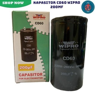 Kapasitor Electro Motor Dinamo WIPRO 200uF CD60