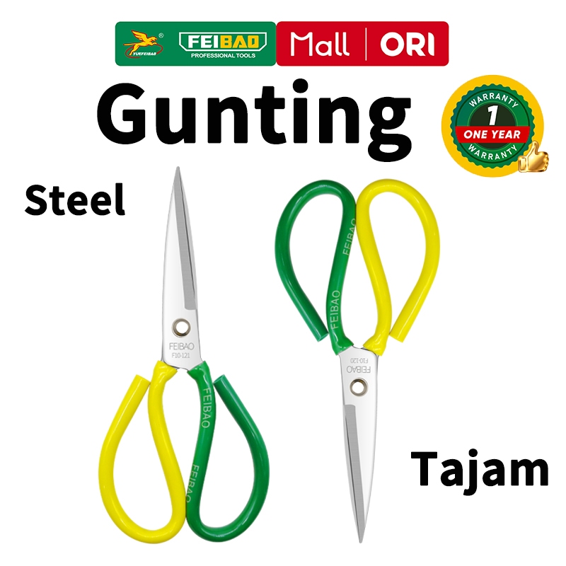 

Feibao Gunting kain 200mm/220mm Stainless steel material Untuk memotong kertas, kain, bilah tajam