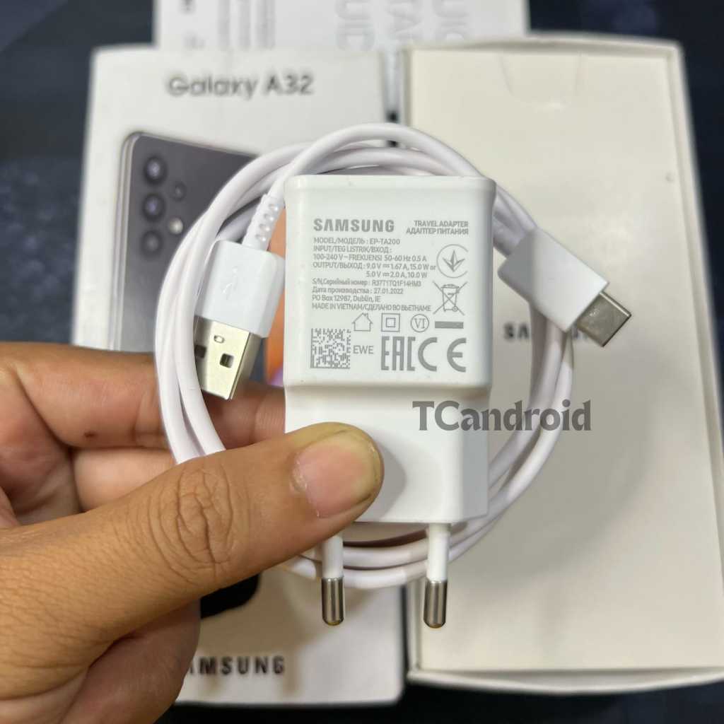 CAS CHARGER SAMSUNG A32 FAST CHARGING 15 WATT  TIPE C ORIGINAL BAWAAN HP