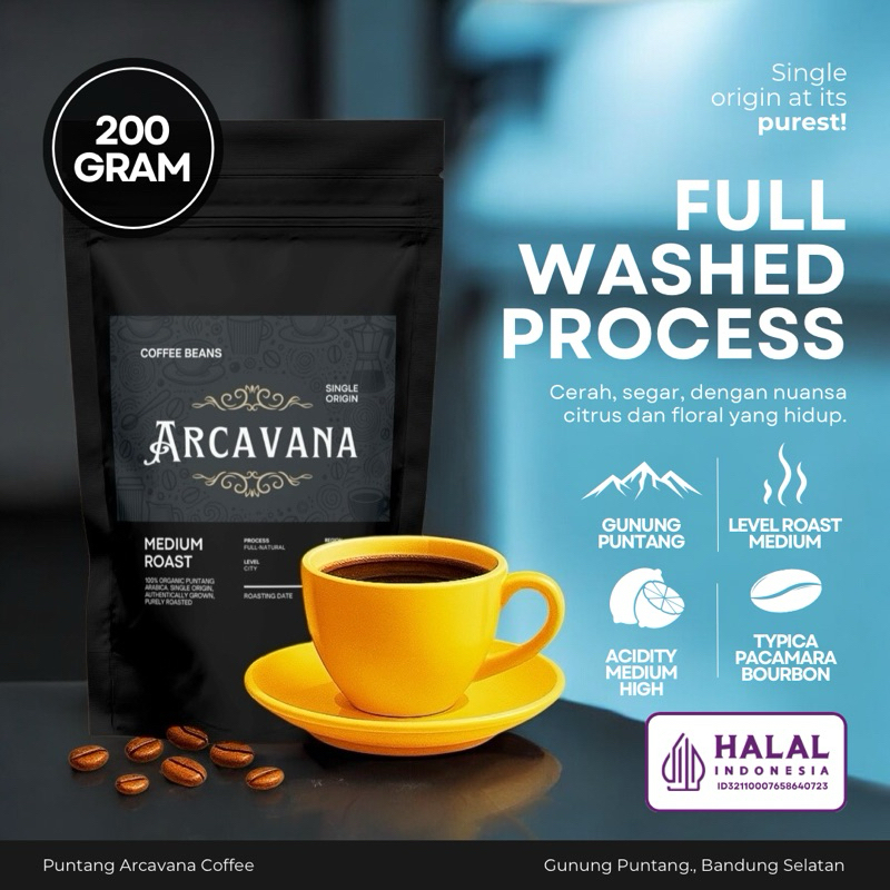 

Kopi Arabika Gunung Puntang Washed - Biji / Bubuk - 200g