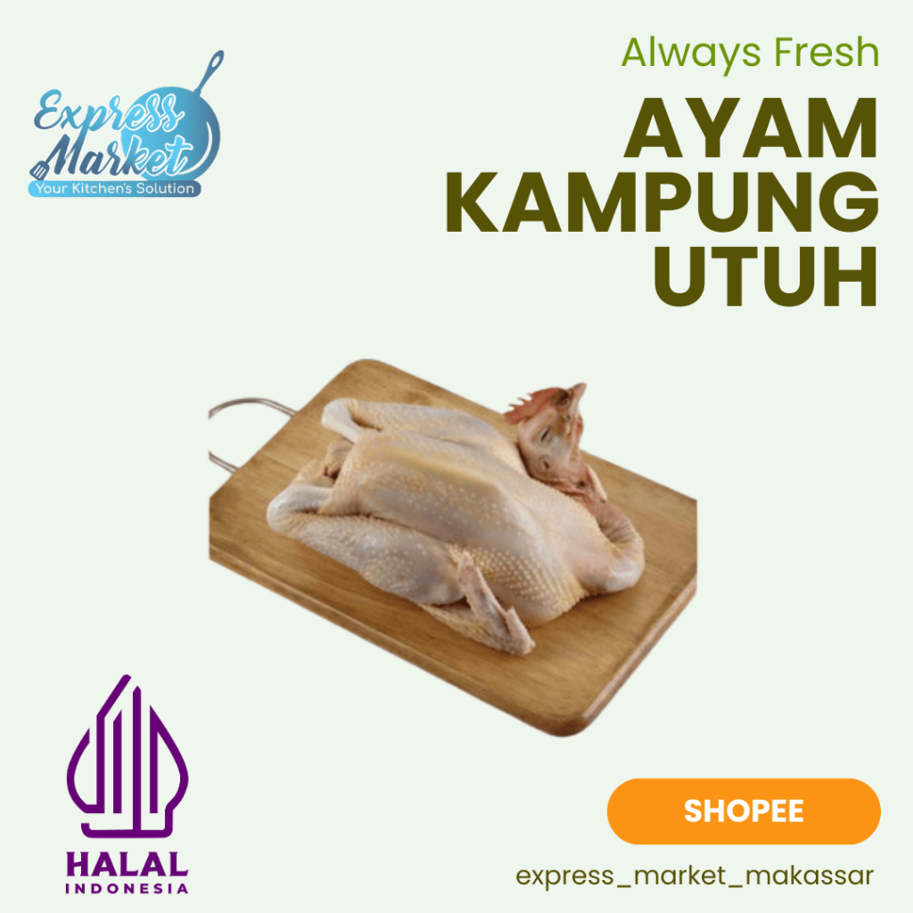 

Ayam Kampung Utuh 600gr - 700gr Ayam Broiler Ras Utuh 700gr-800gr Bersih