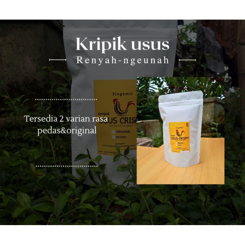 

kripik usus pedas atau original