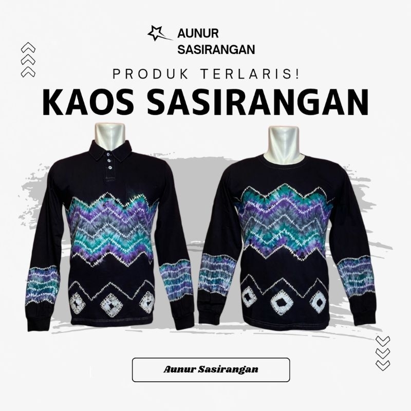 KAOS SASIRANGAN Kerah/Lengan Panjang COTTON COMBED Pria & Wanita