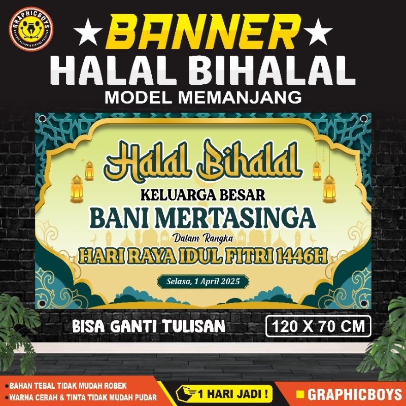 Spanduk Halal Bihalal Silaturahmi Keluarga Custom, Banner Halal Bihalal Silaturahmi Keluarga Custom 