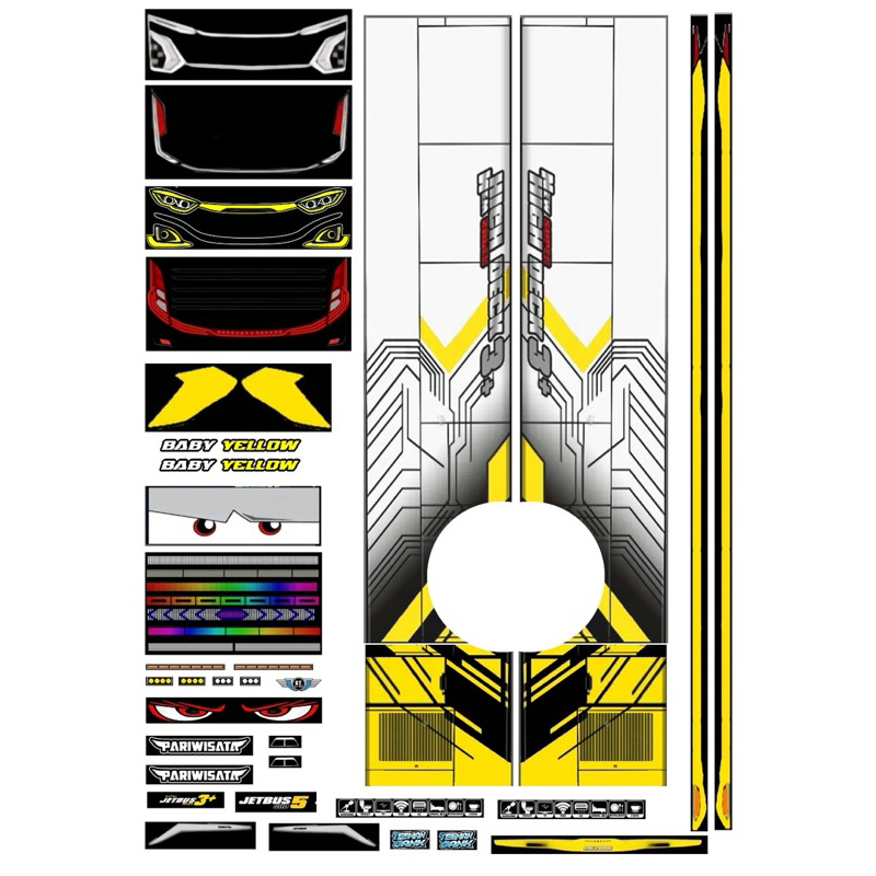 

sticker livery rahma jb 3 bus miniatur plastik full modifikasi