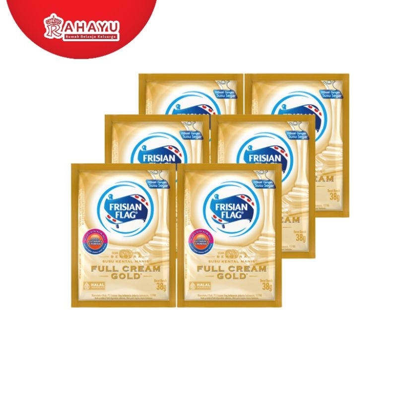 

FRISIAN FLAG FULL CREAM GOLD ISI 6 SACHET 38 GRAM