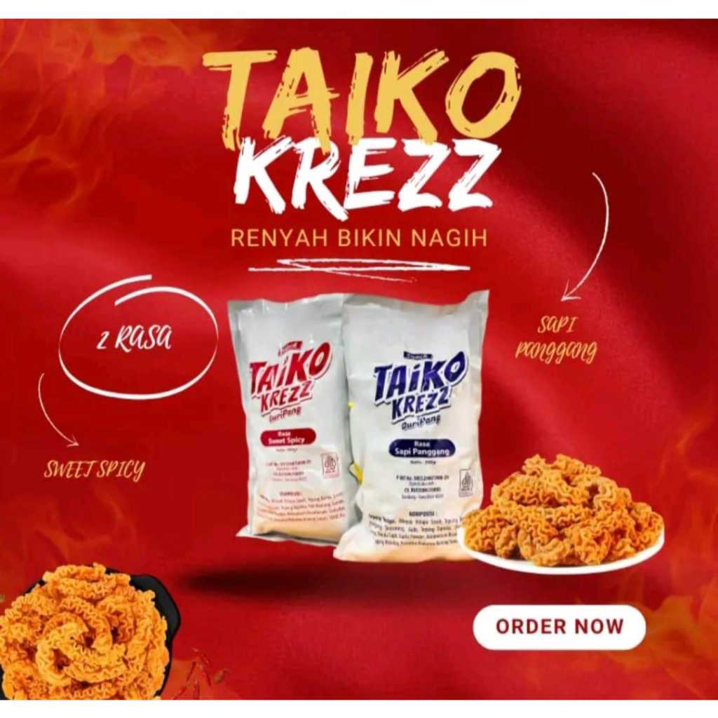

Taiko Krezz Guripang 500gr Rasa Sapi Panggang Sweet Spicy Snack