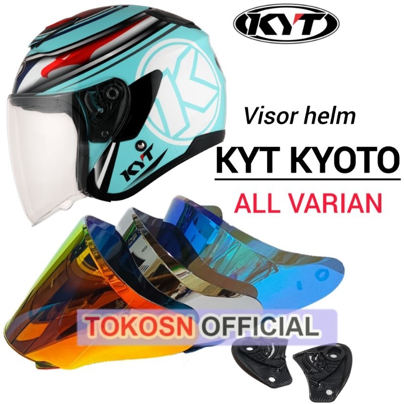 Kaca helm KYT KYOTO flat visor helmet INK DYNAMIC bening hitam iridium