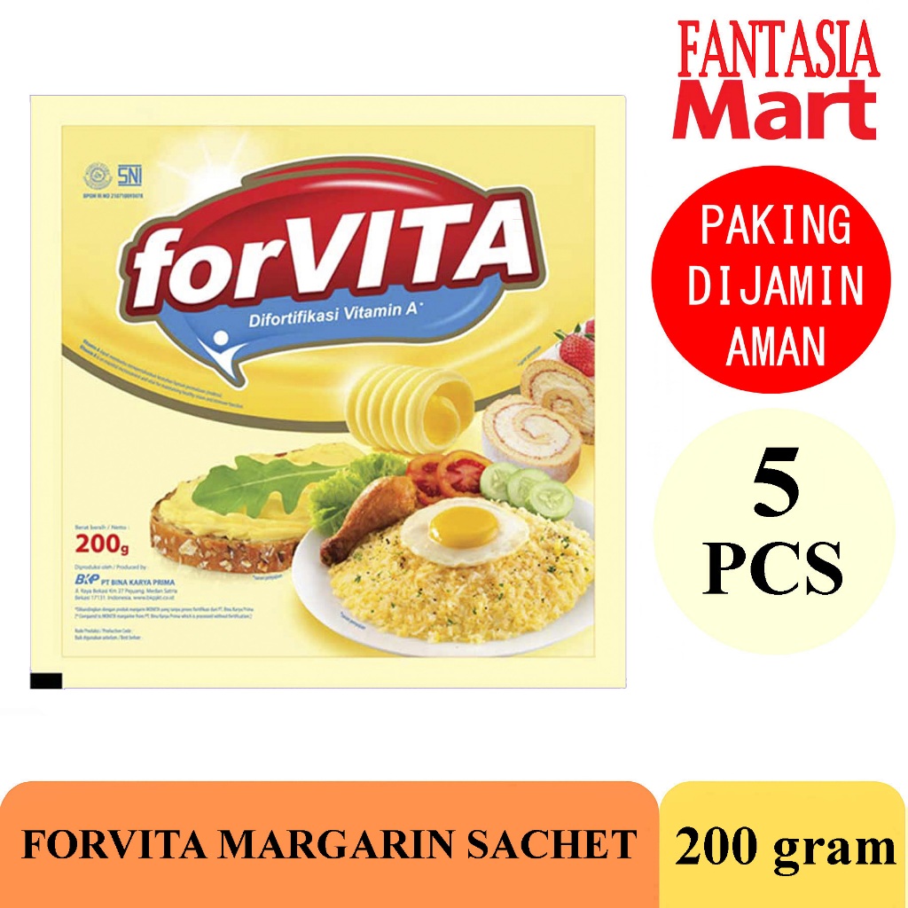 

FORVITA MARGARINE 200 GRAM FUN PER 5 PCS CORNER DENGAN PAKING AMAN