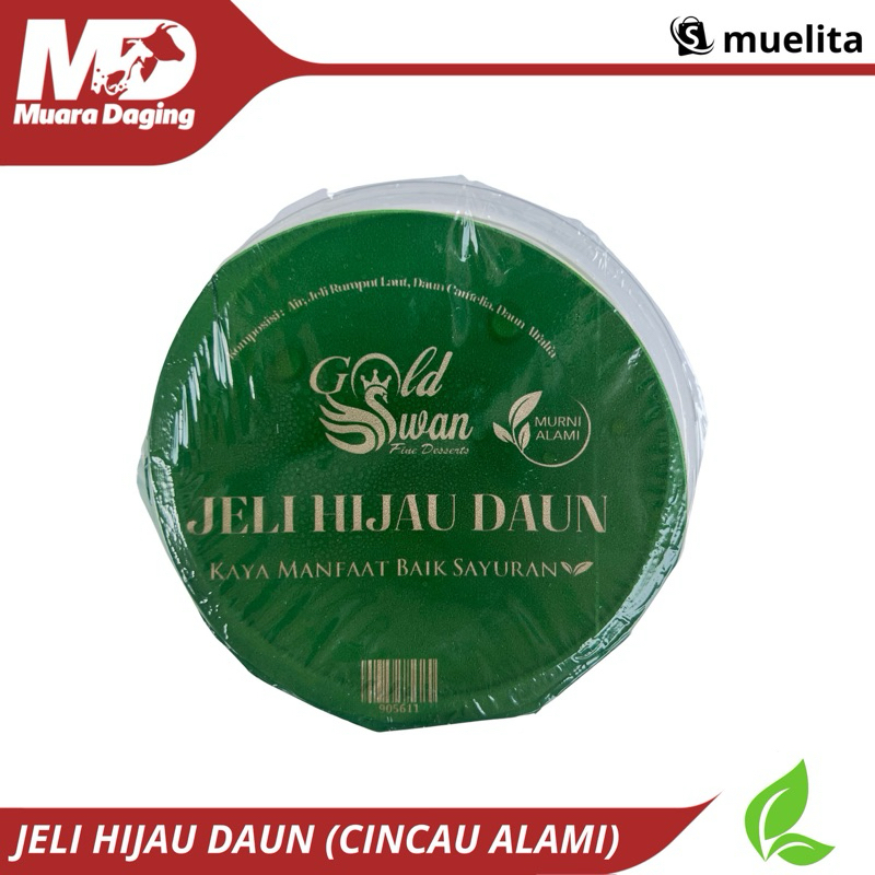 

SWAN GOLD Jeli Hijau Daun (CINCAU) 400gr - MURNI ALAMI!! VEGAN