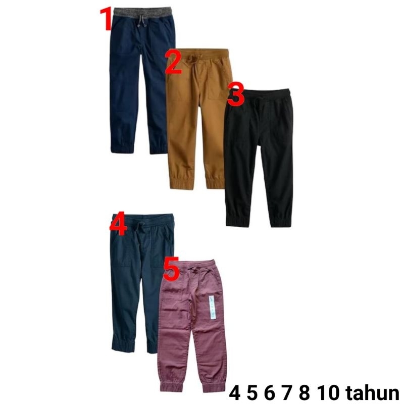 Celana Jogger anak laki cowo jumping Beans 4 5 6 7 8 10 tahun merah coklat hitam navy