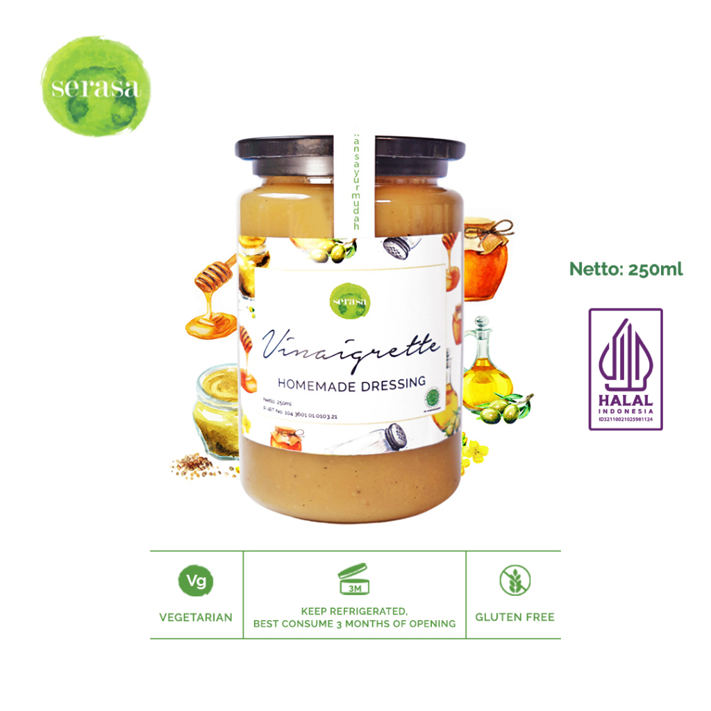 

Vinaigrette Dressing In Jar by Serasa Salad [ Vegetarian - Gluten Free - Chef's Recommendation ]