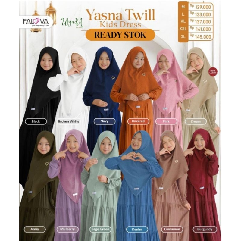 GAMIS ANAK TERBARU POLOS DRESS POLOS HOMEDRESS YASNA KIDS HOMEDRESS RAYON BRAND FALOVA BEST SELLER