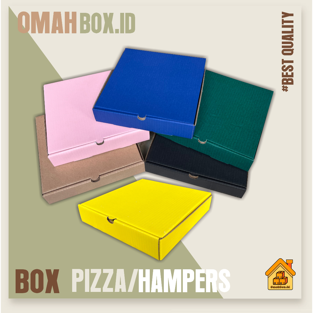 

Kardus box Pizza/Hampers 25x25x5 cm | kardus pizza | box pizza | kotak pizza | kemasan pizza | box gift | box hampers | box baju | box kaos | box unik | box murah